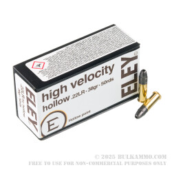 50 Rounds of .22 LR Ammo by Eley High Velocity - 38gr HP