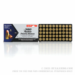 50 Rounds of .380 ACP Ammo by Aguila - 90gr JHP