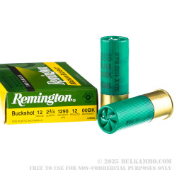 5 Rounds of 12ga Ammo by Remington -  00 Buck