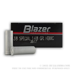 1000 Rounds of .38 Spl Ammo by Blazer - 148gr HBWC