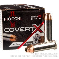 20 Rounds of .357 Mag Ammo by Fiocchi CovertX - 125gr JHP