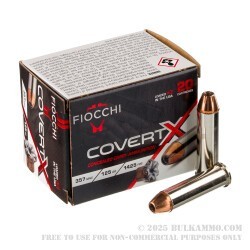 20 Rounds of .357 Mag Ammo by Fiocchi CovertX - 125gr JHP