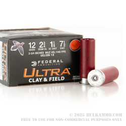 25 Rounds of 12ga Ammo by Federal - 2-3/4" 1-1/8 ounce #7-1/2 shot