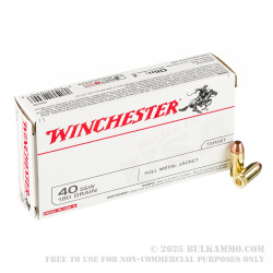 500 Rounds of .40 S&W Ammo by Winchester - 180gr FMJ