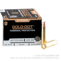 20 Rounds of .327 Federal Mag Ammo by Speer - 100gr JHP