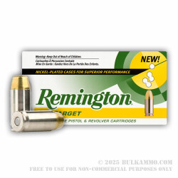 500  Rounds of .40 S&W Ammo by Remington Nickel Plated - 180gr MC