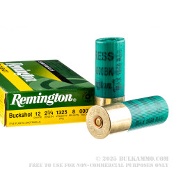 5 Rounds of 12ga Ammo by Remington Express -  000 Buck