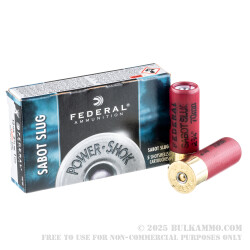 5 Rounds of 12ga Ammo by Federal - 1 ounce Sabot Slug