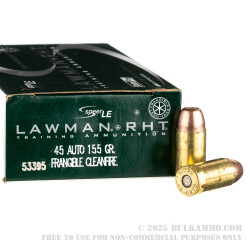 1000 Rounds of .45 ACP Ammo by Speer Lawman RHT - 155gr Frangible