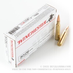 200 Rounds of 30-06 Springfield Ammo by Winchester USA - 147gr FMJ