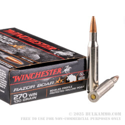 20 Rounds of .270 Win Ammo by Winchester Razor Boar - 130gr HP