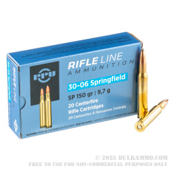 200 Rounds of 30-06 Springfield Ammo by Prvi Partizan - 150gr SP
