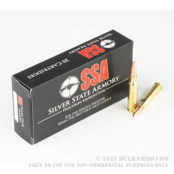 20 Rounds of .308 Win Ammo by Silver State Armory - 175gr Hollow Point Boat Tail