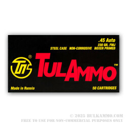 450 Rounds in Spam Can of .45 ACP Ammo by Tula - 230gr FMJ