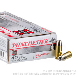 50 Rounds of .40 S&W Ammo by Winchester - 155gr Silvertip JHP