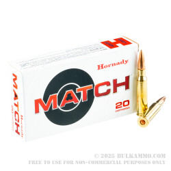 20 Rounds of .308 Win Ammo by Hornady - 155gr OTM Match