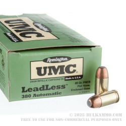 50 Rounds of .380 ACP Ammo by Remington - 95gr FNEB