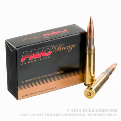 10 Rounds of 50 Cal BMG Ammo Made by PMC - 660 gr FMJBT