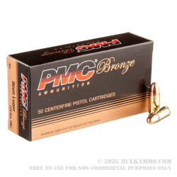 50 Rounds of 9mm Ammo by PMC - 124gr FMJ