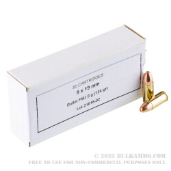 1000 Rounds of 9mm Ammo by Prvi Partizan - 124gr FMJ