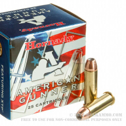 250 Rounds of .38 Spl Ammo by Hornady American Gunner - 125gr JHP