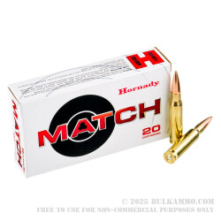 20 Rounds of .308 Win Ammo by Hornady - 178gr HPBT Match