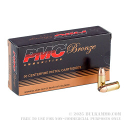 50 Rounds of 9mm Ammo by PMC - 115gr JHP