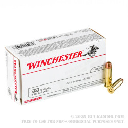 500 Rounds of .38 Special Ammo by Winchester USA - 130gr FMJ