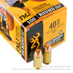 100 Rounds of .40 S&W Ammo by Browning - 165gr FMJ