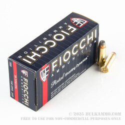 50 Rounds of .38 Spl Ammo by Fiocchi - 158gr JHP