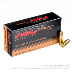 1000 Rounds of .38 Super +P Ammo by PMC Bronze - 130gr FMJ