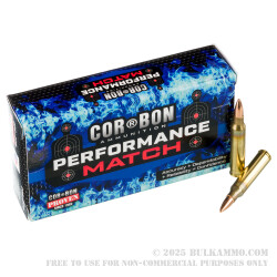 20 Rounds of .223 Ammo by Corbon Performance Match  - 55gr FMJ