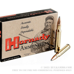 20 Rounds of 30-06 Springfield Ammo by Hornady - 165gr SPBT