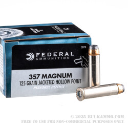 20 Rounds of .357 Mag Ammo by Federal - 125gr JHP