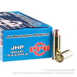 50 Rounds of .44 Mag Ammo by Prvi Partizan - 240gr JHP