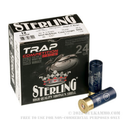 250 Rounds of 12ga Ammo by Sterling TRAP Competition - 7/8 ounce #8 shot