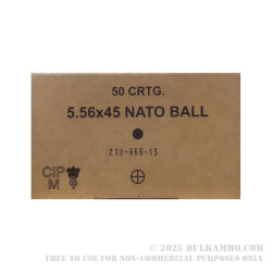 50 Rounds of 5.56x45 SS109 Ammo by Lithuanian Military Surplus - 62gr FMJ