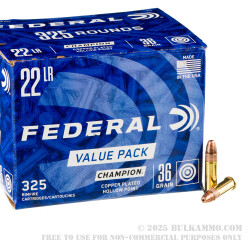 3250 Rounds of .22 LR Ammo by Federal Champion - 36gr CPHP