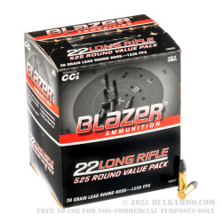 525 Rounds of .22 LR Ammo by Blazer - 38gr LRN