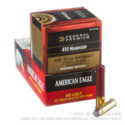 70 Rounds of .45 Long-Colt/410 Gauge Ammo by Federal American Eagle Combo - 225gr JSP/2 1/2" 000 Buck