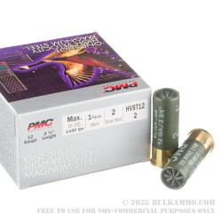 12 ga - 2-3/4" - 1 1/8 oz. - Steel #2 Shot - High Velocity Magnum Steel Load - PMC - 250 Rounds