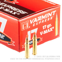 2000 Rounds of .17HMR Ammo by Hornady - 17gr V-Max