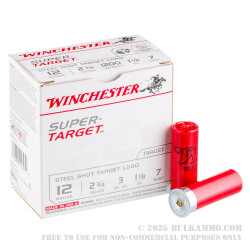 25 Rounds of 12ga Ammo by Winchester - 1 1/8 ounce #7 Shot (Steel)