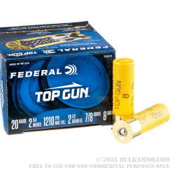 25 Rounds of 20ga Ammo by Federal - 7/8 ounce #8 shot