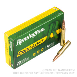 20 Rounds of .300 Win Mag Ammo by Remington Core-Lokt - 150gr PSP