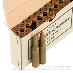 500 Rounds of .308 Win Ammo by Sellier & Bellot Military Surplus 1970s Production - 147gr FMJ *Corrosive*