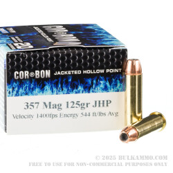 20 Rounds of .357 Mag Ammo by Corbon - 125gr JHP