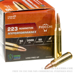 50 Rounds of .223 Ammo by Fiocchi - 50gr Varmint Grenade