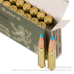 20 Rounds of .300 AAC Blackout Ammo by Sellier & Bellot - 110gr eXergy Blue