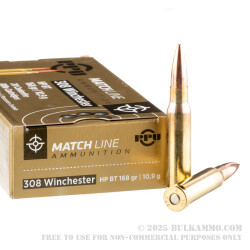 20 Rounds of .308 Win Ammo by Prvi Partizan - 168gr HPBT